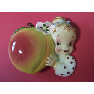 VHTF Vintage PY Baby Girl w/Peach Fruit Wall Pocket  EXCELLENT CONDITION!!!   283075535913